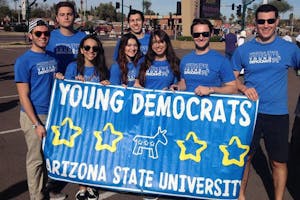 The ASU Young Democrats participating in the 2015 Martin Luther King Jr. Day parade.&nbsp;
