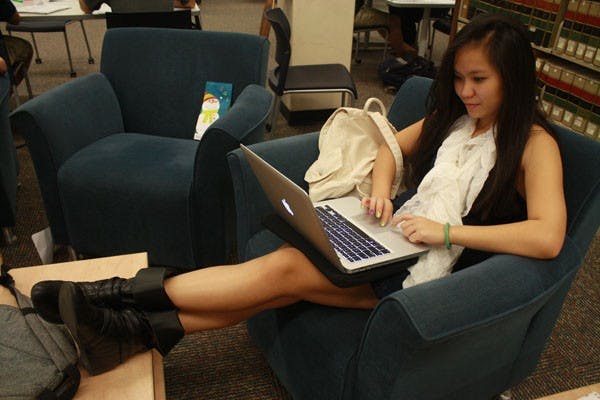 Global health freshman Ha Mai takes her time evaluating every professor and T.A. she had this semester. (Photo by Hector Salas Almeida)