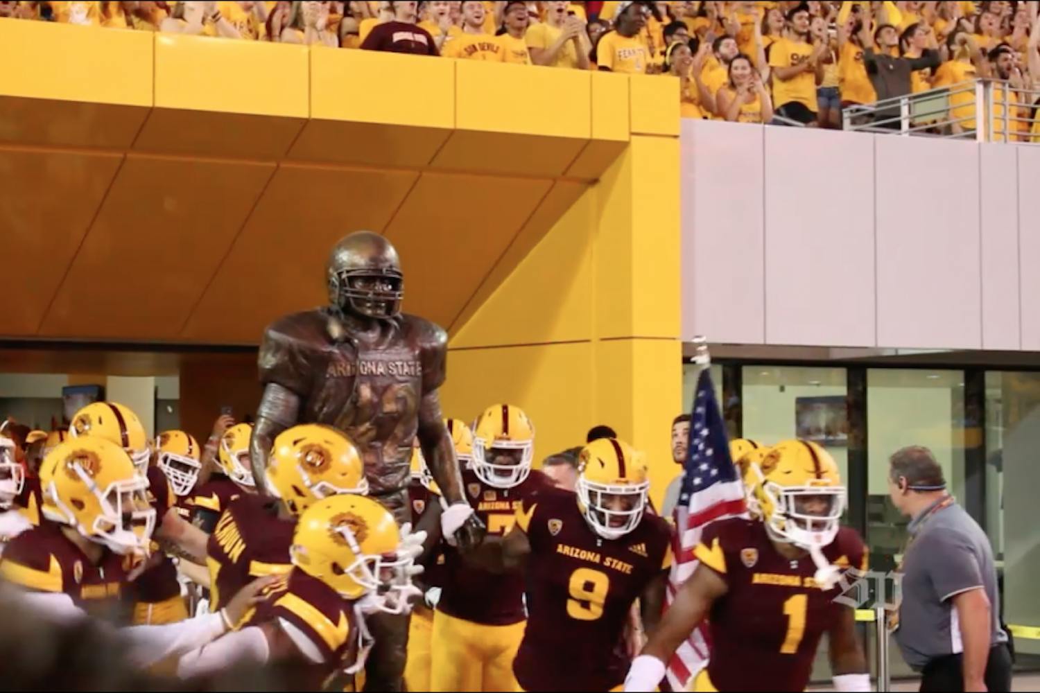 ASU football and Pat Tillman statue