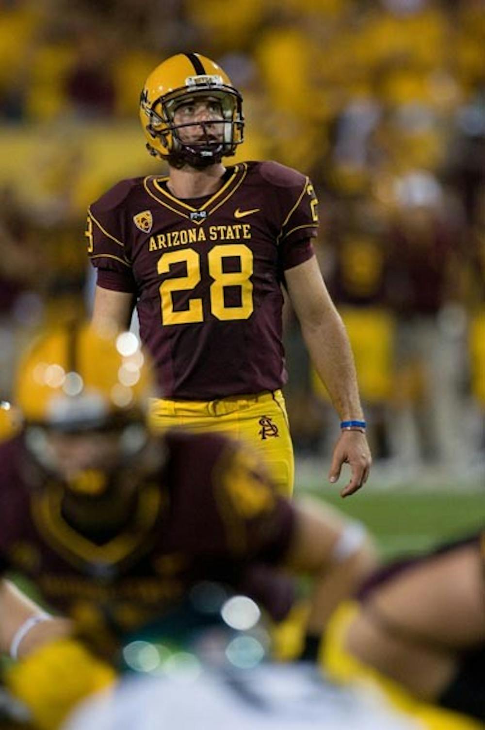 WEB OF DESPAIR: Redshirt senior kicker Thomas Weber struggled again in 2010, 10-for-17 so far on field goals, including a potential game-winner against USC on Saturday. In his freshman season, Weber made 24 of 25 kicks and won the Lou Groza Award for college football's best kicker. (Photo by Aaron Lavinsky)
