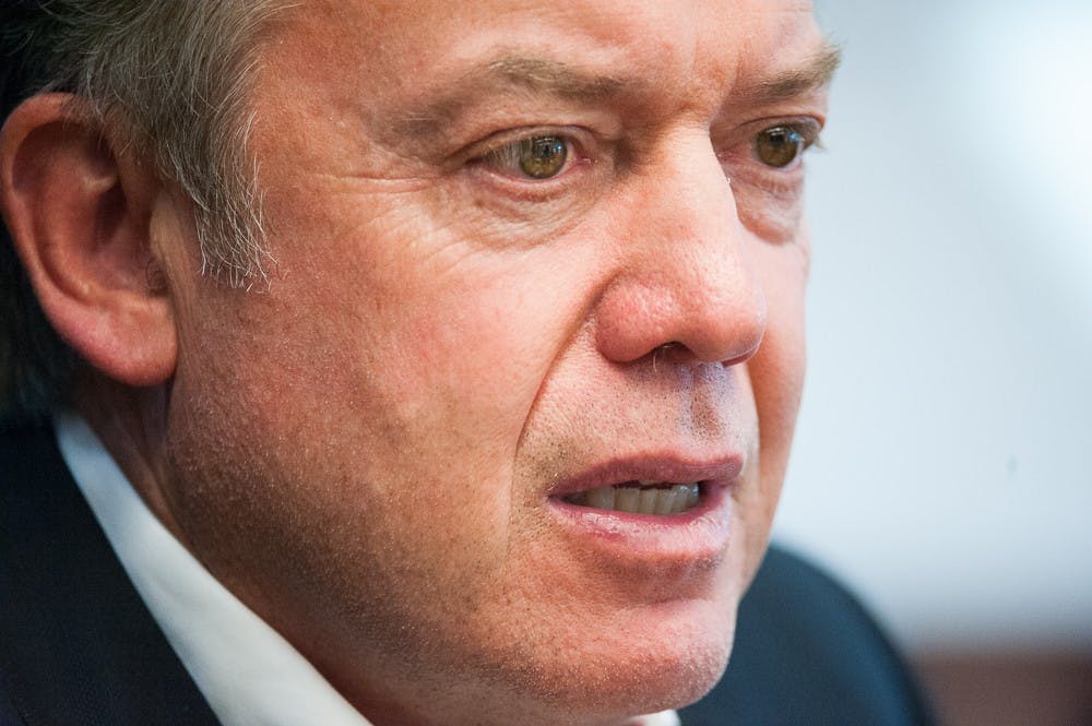 President Michael Crow meets with The State Press editorial board on Friday, Oct. 2, 2015, at the Fulton Center in Tempe.