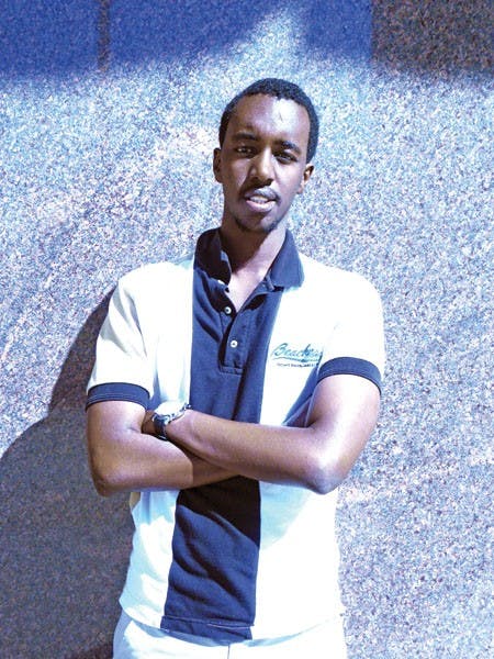 Chris Nyarwaya, a freshmen from Rwanda, attends ASU as one of 10 MasterCard Foundation Scholars. (Photo by Tyler Griffin)