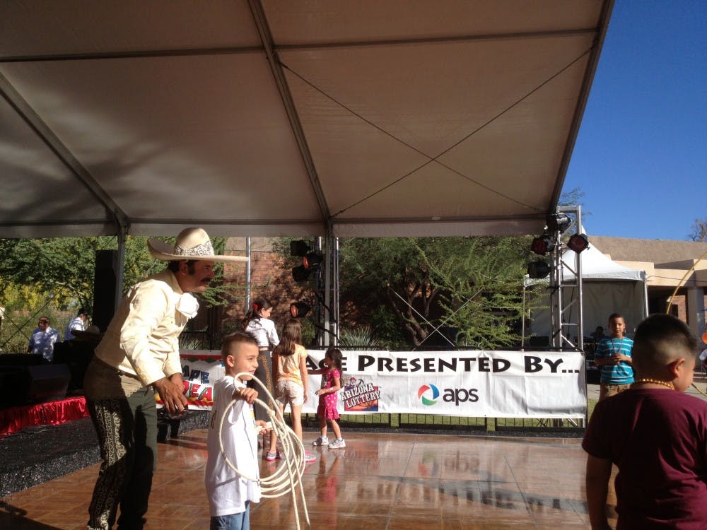 The group teaches children how to lasso. Photo courtesy of Tony Reynoso.
