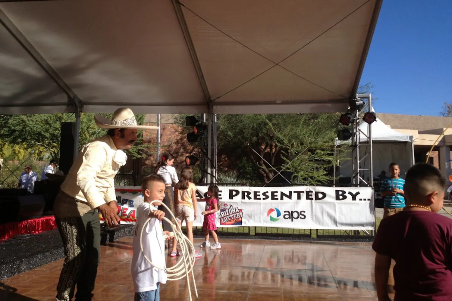 The group teaches children how to lasso. Photo courtesy of Tony Reynoso.