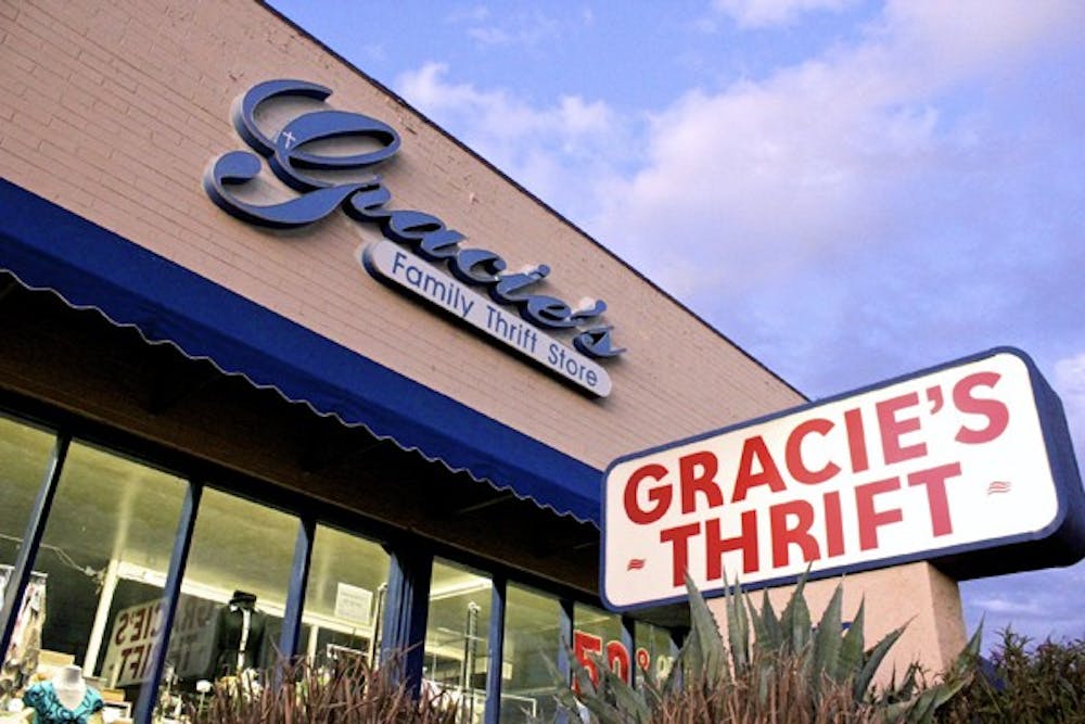 POSITIVE EFFECT: Although the nation is in a recession, stores such as Gracie's Thrift Store and Goodwill have seen an increase in business. (Photo by Samuel Rosenbaum)