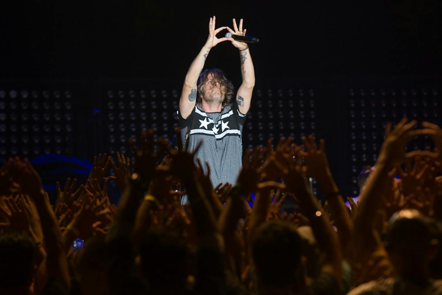 Sean Foreman of 3OH!3 performs during ASU's Fall Welcome Concert on Tuesday, Aug. 18, 2015, at Wells Fargo Arena in Tempe.