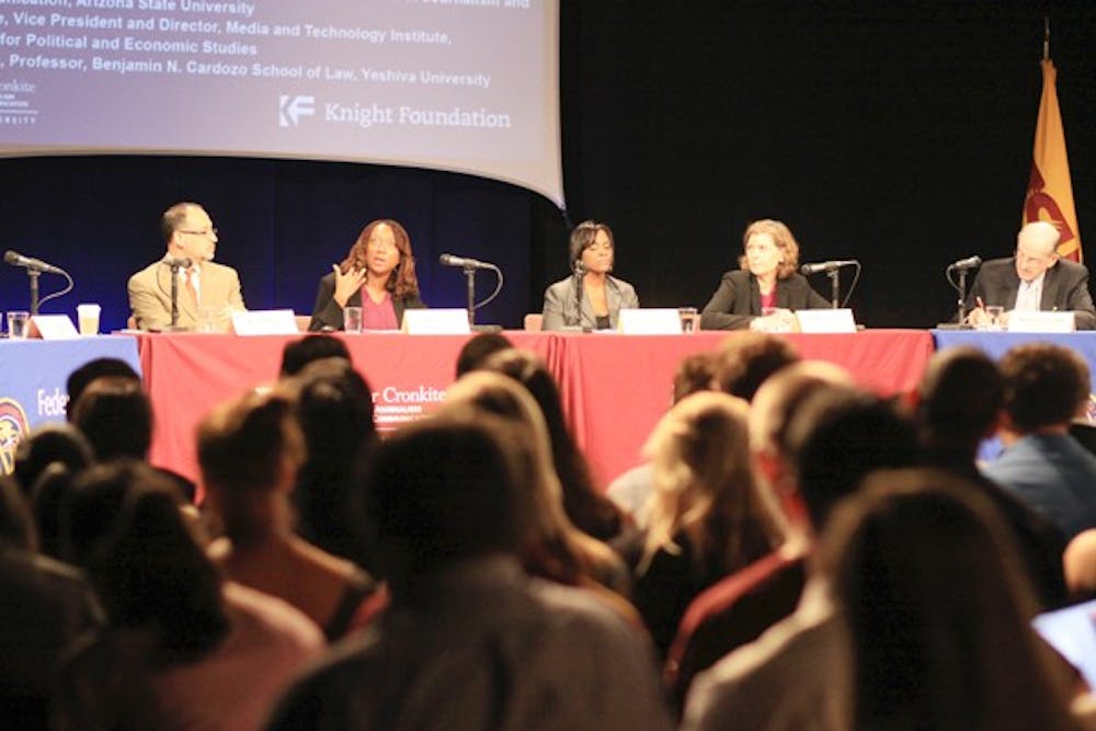 MEDIA SHIFT: The Federal Communications Commission held a public hearing at the Downtown campus on Monday morning to discuss how media is changing with the age of internet news and social media platforms. (Photo by Lillian Reid)