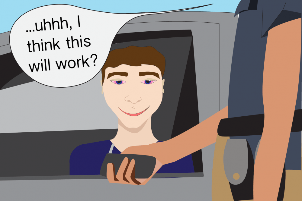 Police still don't have a good way to tell if drivers at traffic stops are high. Illustration published Tuesday, Oct. 18, 2016.