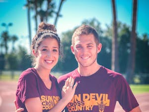 C.J. and Chelsey Albertson, RS senior and RS junior respectively, long distance runners on the ASU cross country team, photographed on the morning of Wednesday, Aug. 31st, 2016.