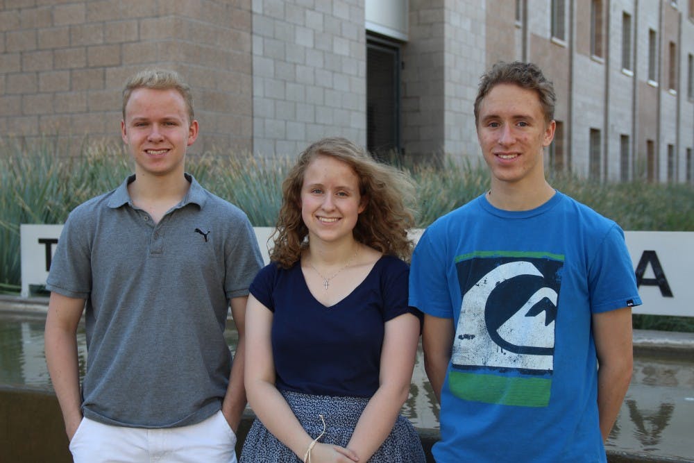From left, Anders, Claire and Grant Moen. Photo by Daniel Santa Cruz. 