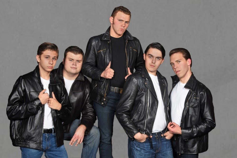 Courtesy photo of the greasers in the cast of Greasepaint Youth Theatre's production of&nbsp;Grease. The show will be on stage from Feb. 10-19, 2017.