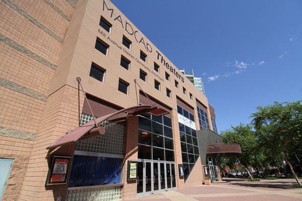 Madcap Theaters, located in Centerpoint on Mill Avenue, stands visibly closed on Tuesday.  After closing for the summer due to broken air conditioning, the theater owners are fundraising to in order perform maintenance and reopen.  (Photo by Sam Rosenbaum)