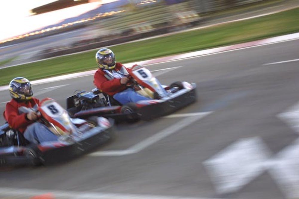 THE NEED FOR SPEED: At the Bondurant Racing School of High Performance Driving in Chandler, students get the chance to race high-speed karts. (Photo Courtesy of Bondurant School) 