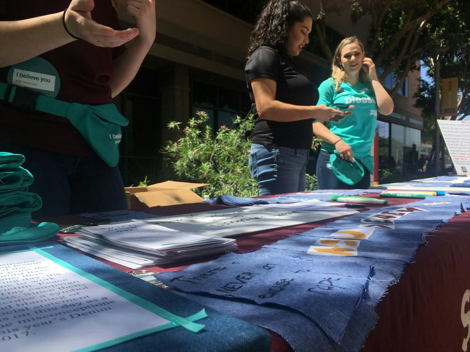 Students at&nbsp;ASU's Downtown Phoenix&nbsp;campus participate in Denim Day activities&nbsp;on Wednesday, April 26, 2017.