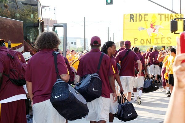 PENALTY PROBLEM: Sophomore linebacker Vontaze Burfict reacts after a play during ASU’s 41-20 win over Northern Arizona. Burfict was flagged in the game for two 15-yard penalties; one for unsportsmanlike conduct and one for roughing the passer. (Photo by Aaron Lavinsky)