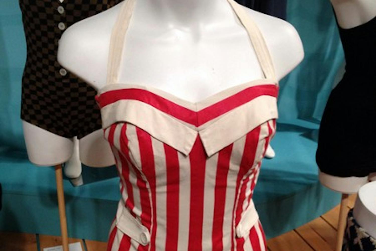 A swimsuit from the mid-1900s shows the evolution of swimsuits in "The Sea" exhibit. (Photo by William Hamilton)