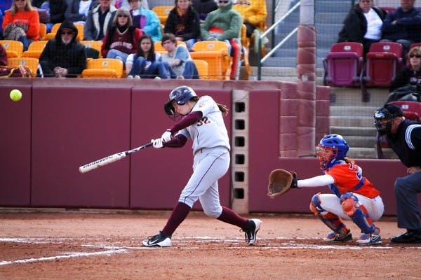 Sophomore Haley Steele bats against Boise State in the Kajikawa Classic 2013 on Sunday. (Photo by Sam Rosenbaum)
