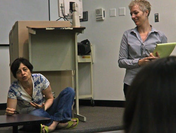  Italian director Marina Spada shared her film, aesthetic and thoughts on differences in cinema today at ASU's School of Letters and Cultures' International Artists Lecture Series April 15. (Photo by Kylie Gumpert)