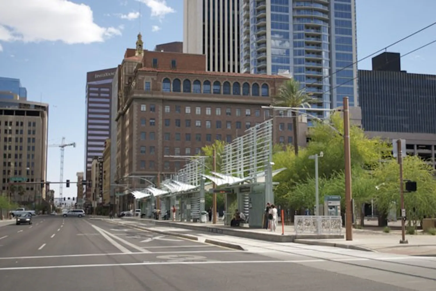 GREEN LIGHT RAILS: Energize Phoenix, which is a partnership between ASU and the city of Phoenix, are helping to make the light rail "greener". (Photo by Molly Smith)