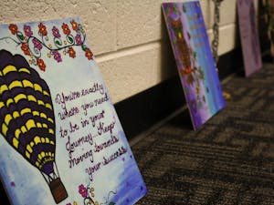 Art pieces created by women&nbsp;at Estrella Jail&nbsp;through 'Journey Home', an annual arts residency program facilitated through ASU Gammage, are pictured in Phoenix, Arizona. on Saturday, April 2, 2016.
