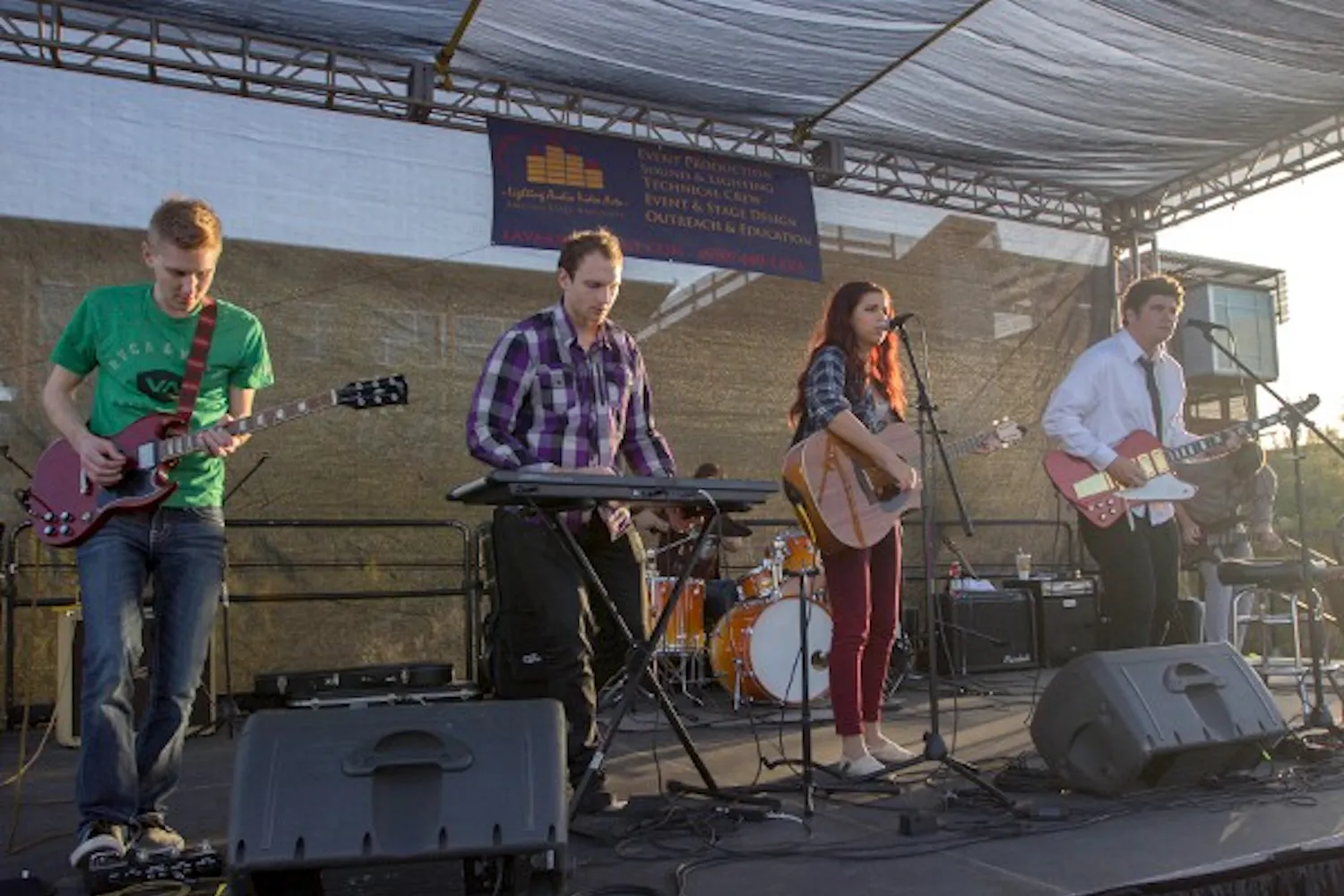 Alternative rock band Save The Future plays on stage at Devil Palooza's Battle of the Bands contest on Saturday. Save The Future won ASU's battle of the band contest, beating out 3 other bands in attendance. (Photo by Dominic Valente)