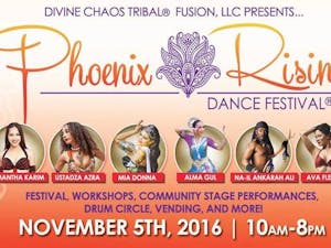 A line up of some of the performers dancing at the Phoenix Rising Dance Festival on Nov. 5.