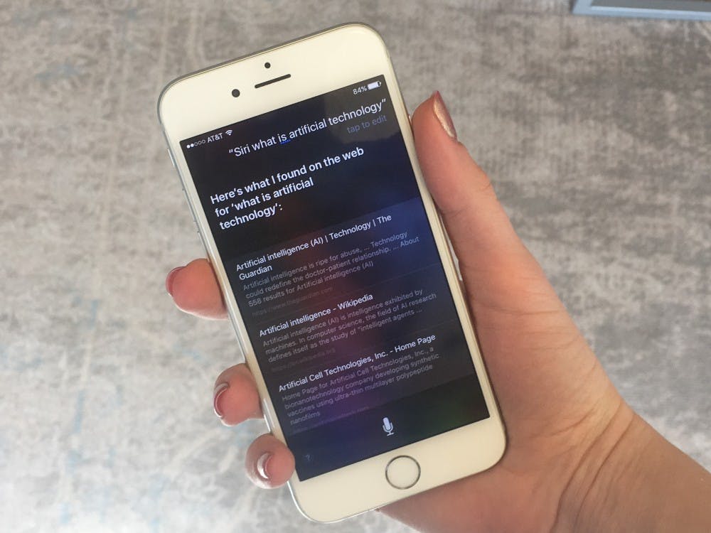 Kaleigh Lerner demonstrates the use of&nbsp;Siri on her iPhone at ASU's Tempe campus&nbsp;on Friday, March 17, 2017.