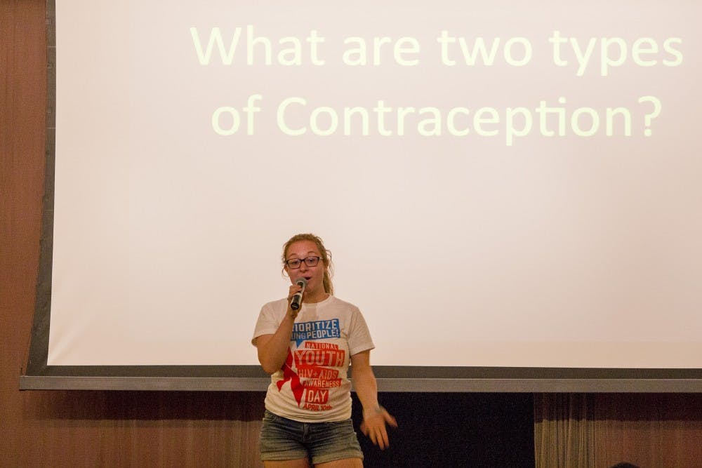 ASU Senior Traci Ayub interacts with the audience during the awa