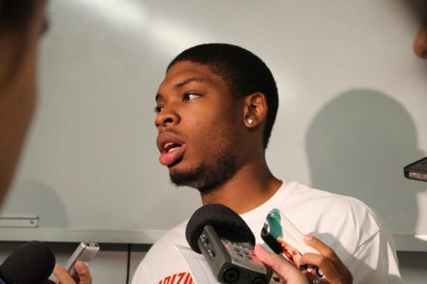 Then senior guard Jermaine Marshall speaks to the press about his transfer to ASU in August of 2013.&nbsp;