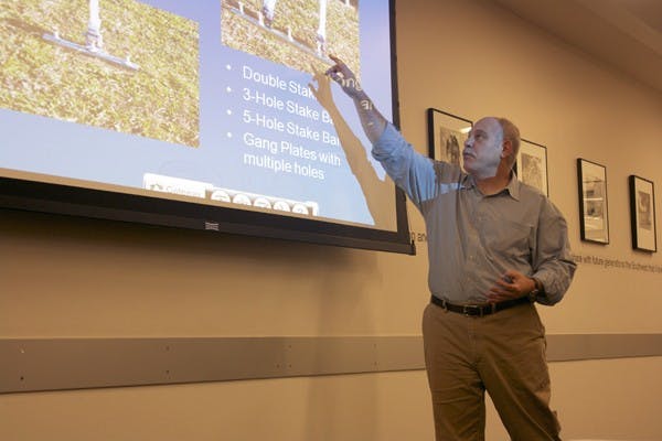FIRE PROTECTION: Director of quality, safety and compliance Ken Keberle from Karl’s Event Services spoke at a seminar for Campus Fire Safety Month on Friday Sept. 9. (Photo by Shawn Raymundo)