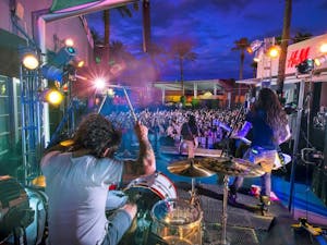 Rock band Pop Evil takes the District Stage at Tempe Marketplace on&nbsp;April 26, 2016.