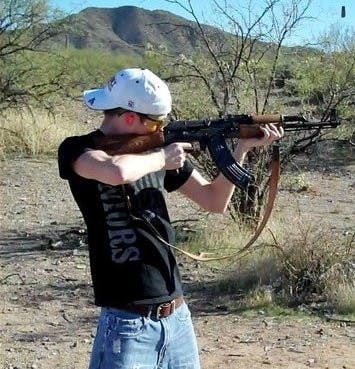 John Sanders with his AK47. Photo courtesy of John Sanders.