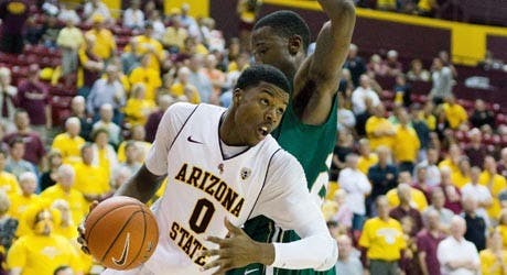 READY TO SCORE: Sophomore infielder Lexi Anderson gets a lead off third base during ASU’s 14-0 win over Rutgers Feb. 21 at Farrington Stadium.  (Photo by Michael Arellano)