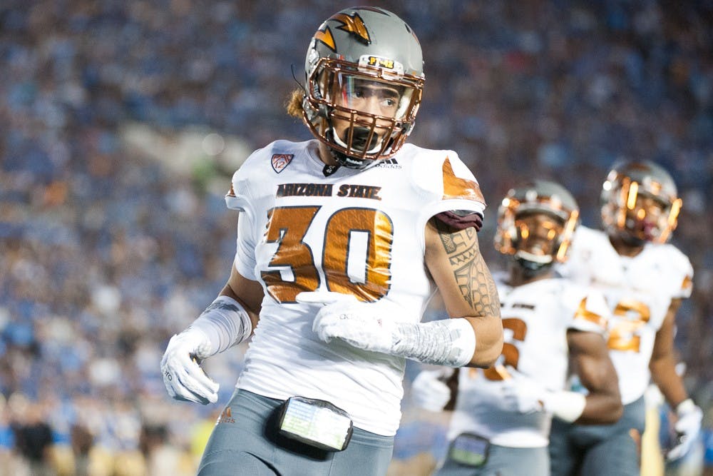 Redshirt freshman defensive back Dasmond Tautalatasi (30) against UCLA on Saturday, Oct. 3, 2015, at Rose Bowl Stadium in Pasadena, Calif. The Sun Devils defeated the Bruins 38-23.