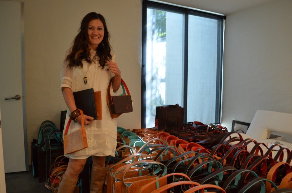 Boonlorn and her room of bags. Photo by Luu Nguyen.