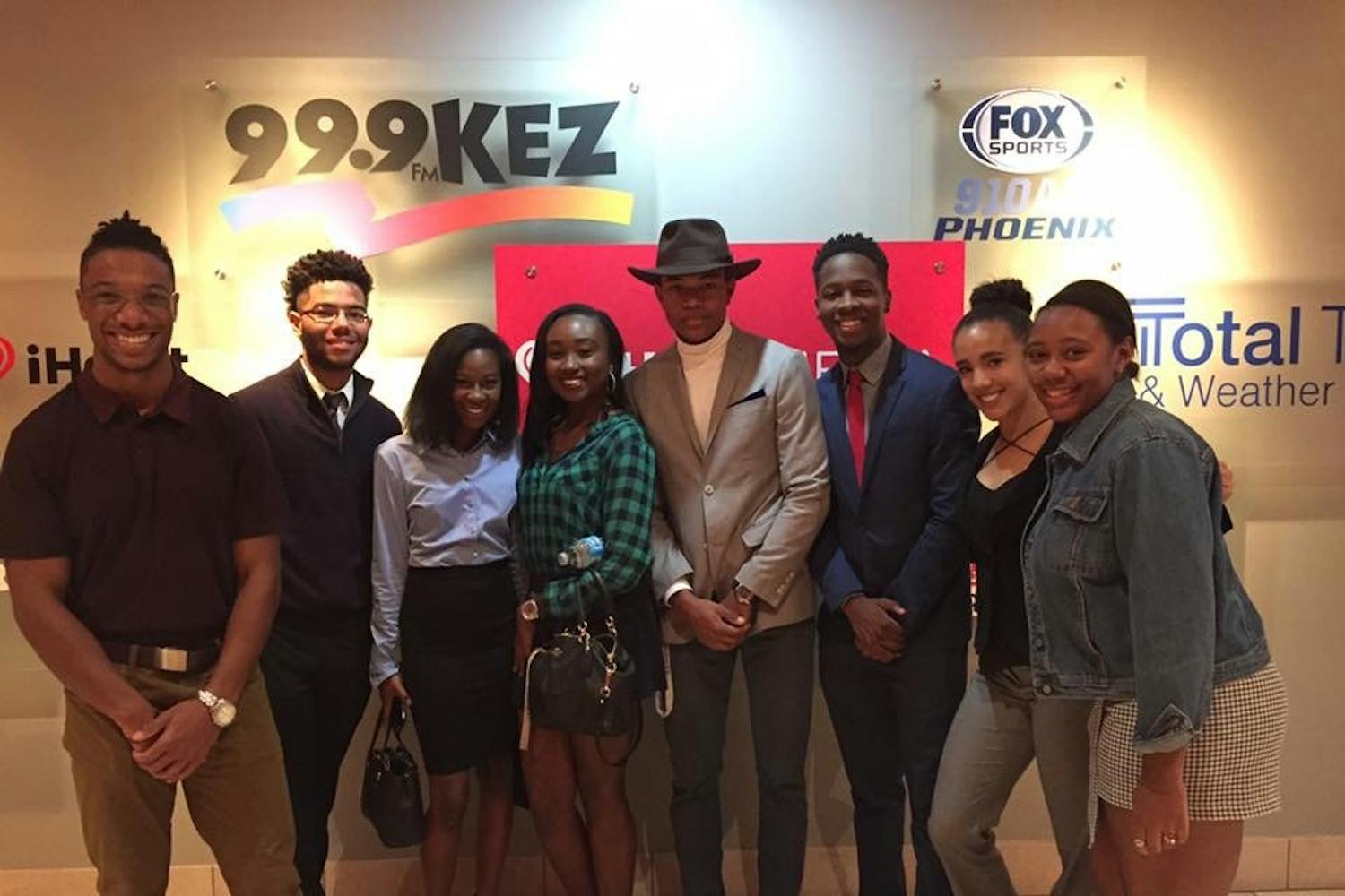 Members of the ASU chapter of the&nbsp;National Association of Black Journalists pose for a photo a the iHeartRadio studio on Nov. 18, 2016, in downtown Phoenix, Arizona.&nbsp;