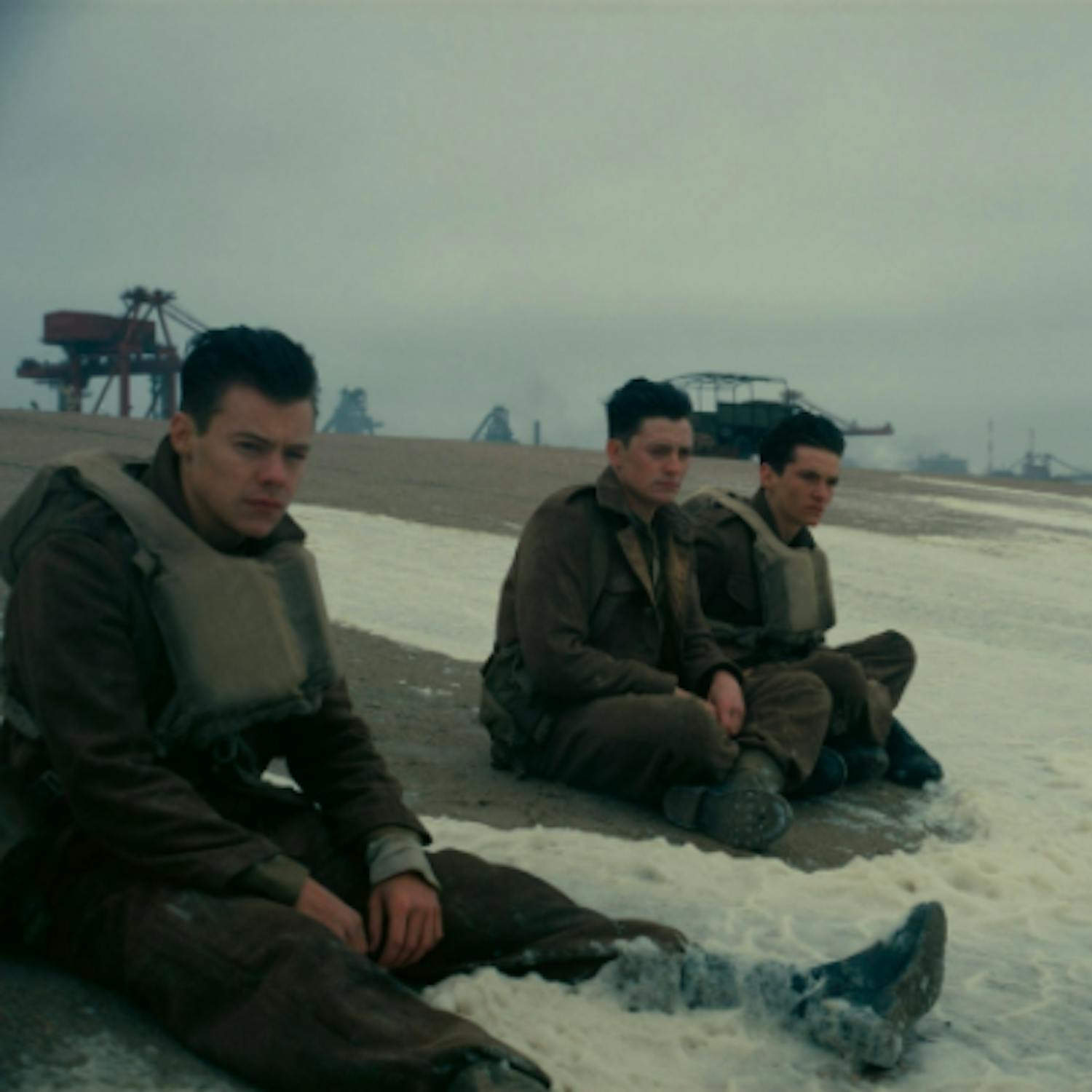 Harry Styles, Aneurin Barnard and Fionn Whitehead in "Dunkirk." Photo courtesy of IMDB.