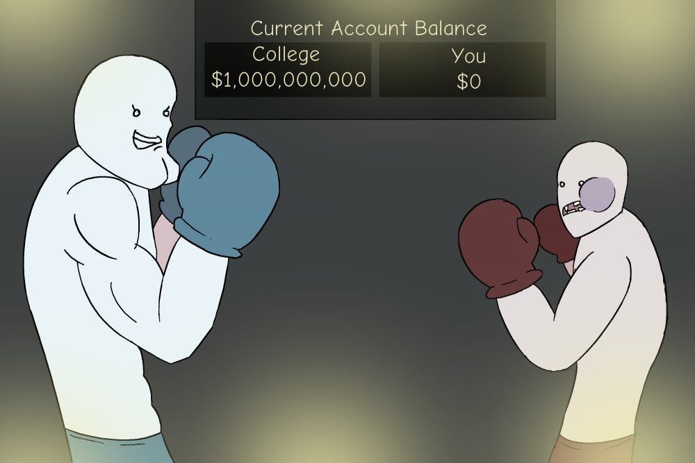 Their wallet has taken quite the beating, but they're still fighting! Illustration published on Thursday, Oct. 20, 2016.