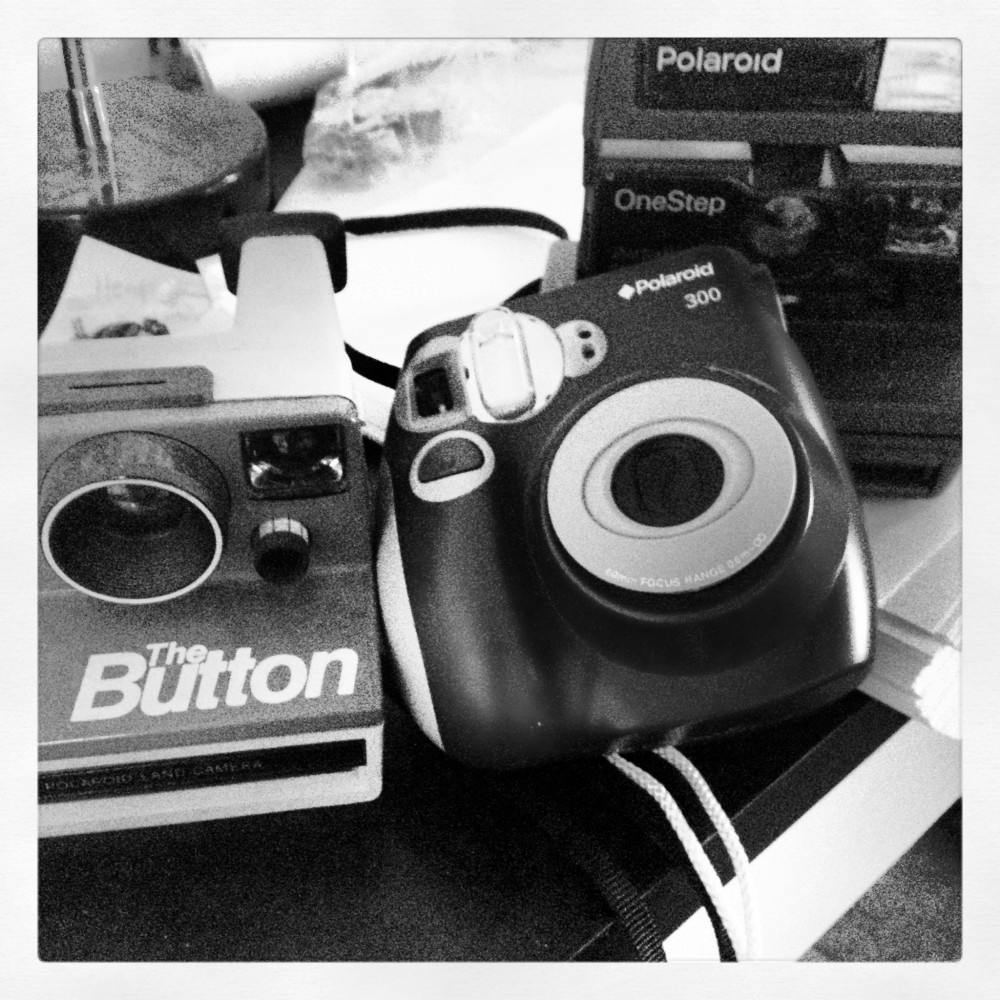 A collection of my Polaroid cameras, taken on Instagram. Photo by Faith Breisblatt.