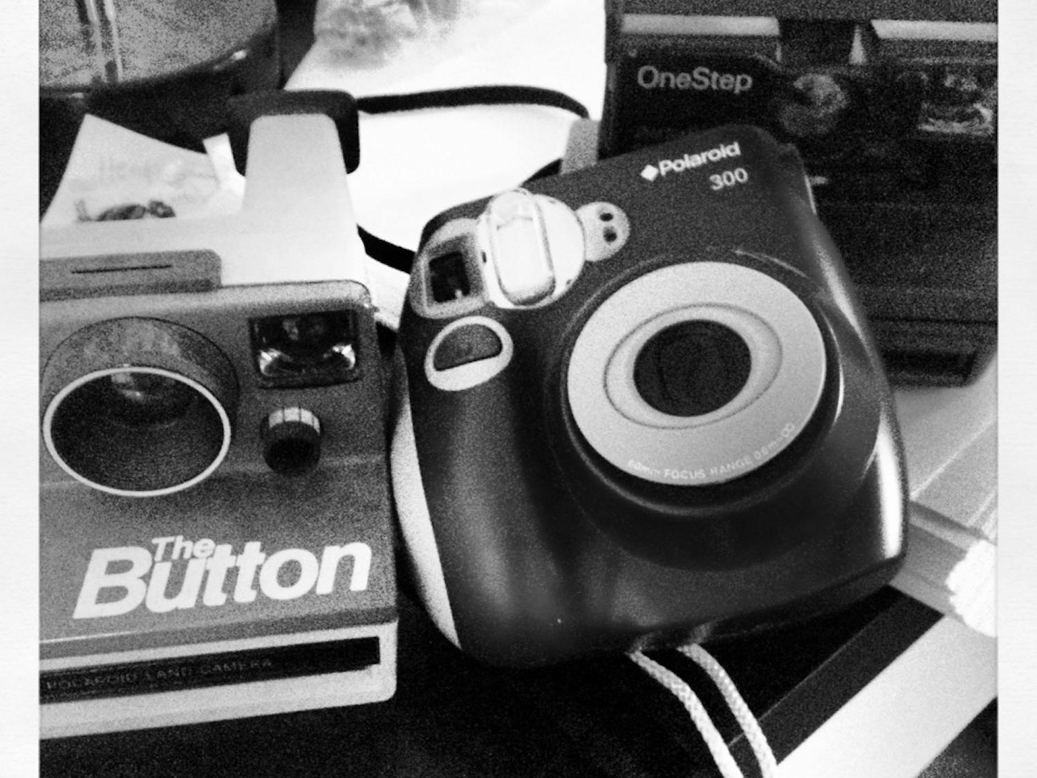 A collection of my Polaroid cameras, taken on Instagram. Photo by Faith Breisblatt.