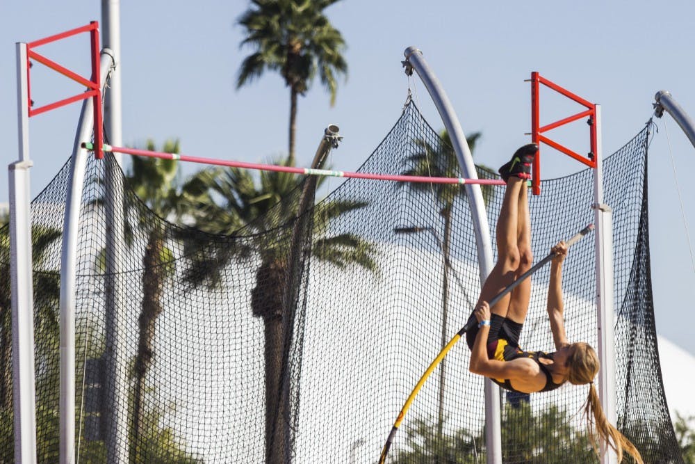 ASU freshman Haleigh Fritts Schools from across the country gathered for the Baldy Castillo Invitational at the Sun Angels Stadium in Tempe, AZ. (Photo by Gretchen Burnton)