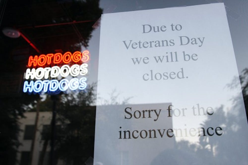 HUNGER PANGS: Dave's Dog House was closed for business on Thursday to honor those who served in our armed forces this Veterans Day. (Photo by Scott Stuk)