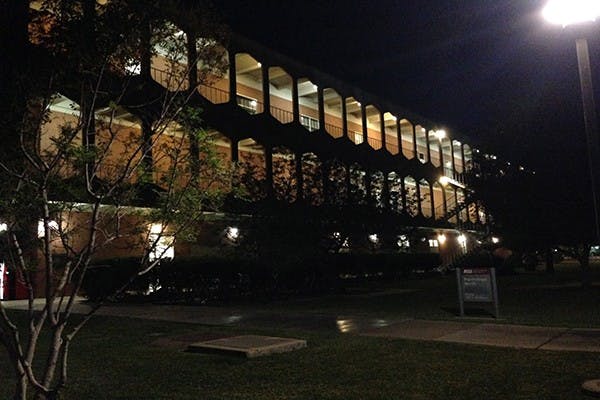 ASU has a bat population, which nest in the roof of the Psychology North building of the Tempe campus. Every fall students and faculty count the bat population on campus.  (Photo by Murphy Bannerman)