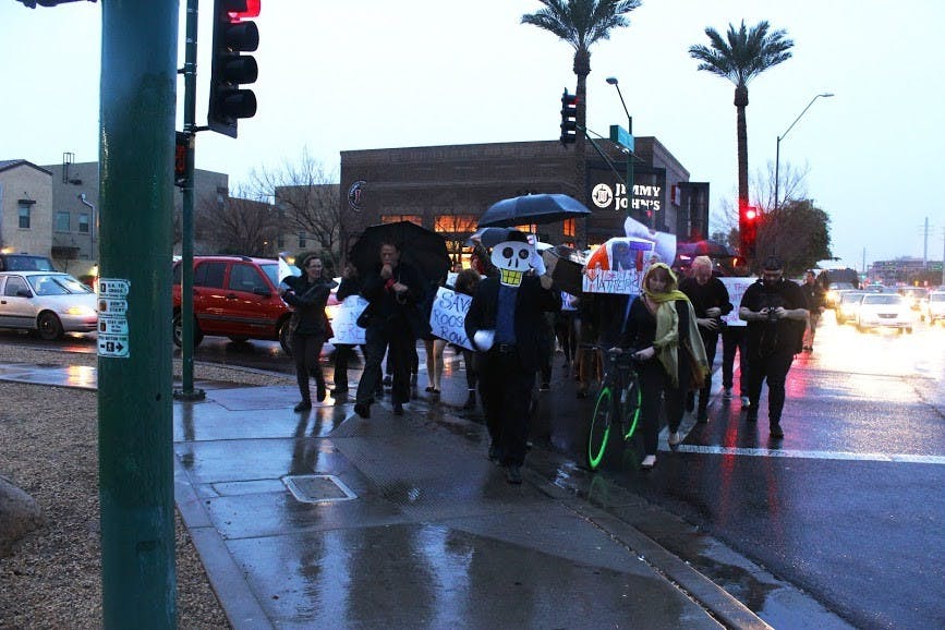Photos: Roosevelt Row protesters stage funeral march in support of Greenhaus