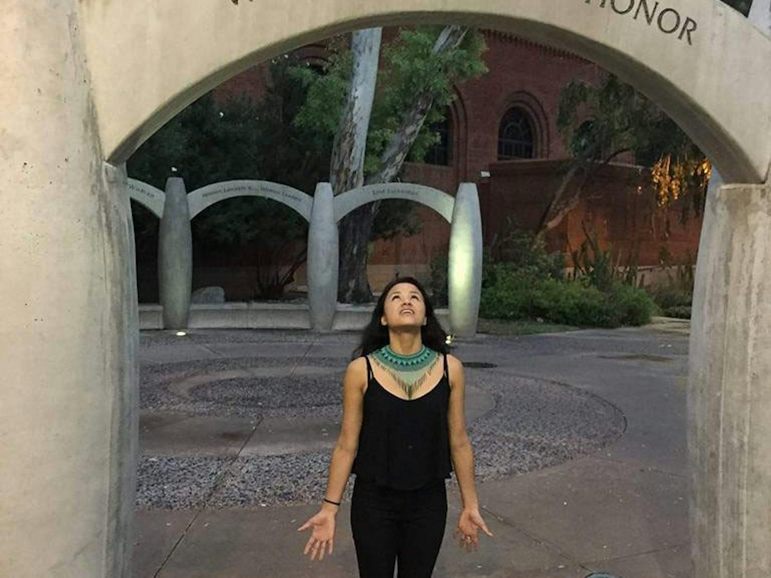 Yadira De La Riva poses for a photo at the Women's Plaza of Honor.&nbsp;