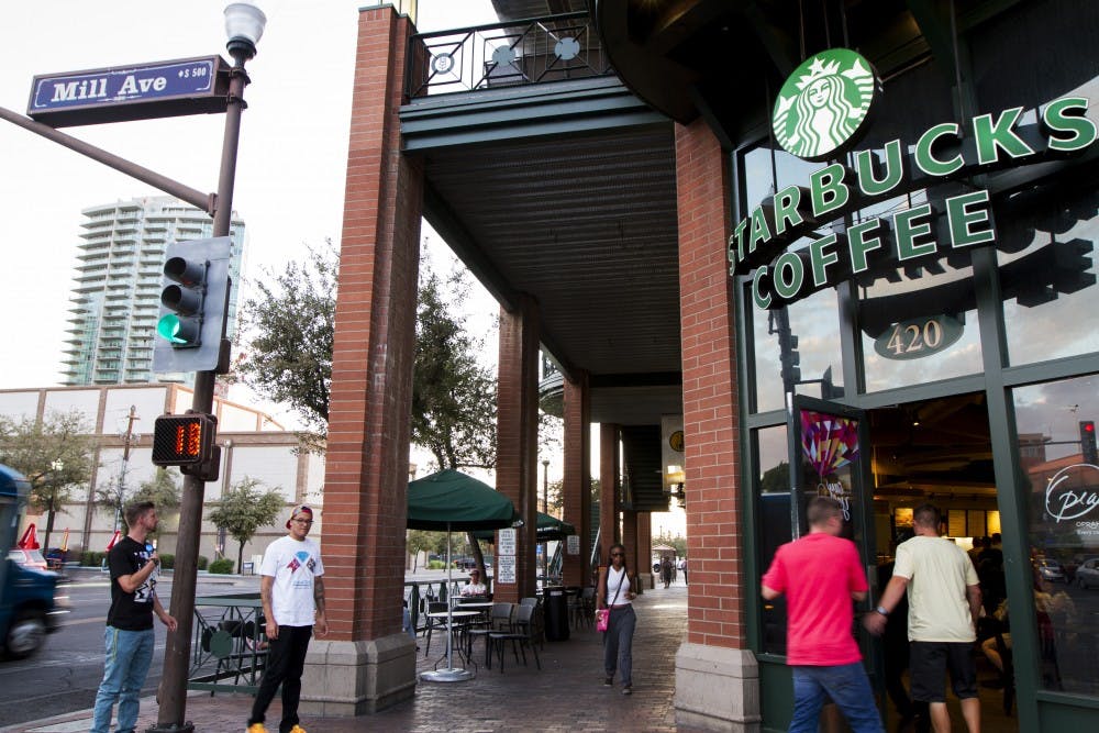 ASU online students who work at Starbucks will soon be eligible for a tuition reimbursement program, after ASU and Starbucks announced a partnership on Monday. Juniors and seniors who are eligible for the program will receive full reimbursement for tuition and fees. (Photo by Sean Logan) 