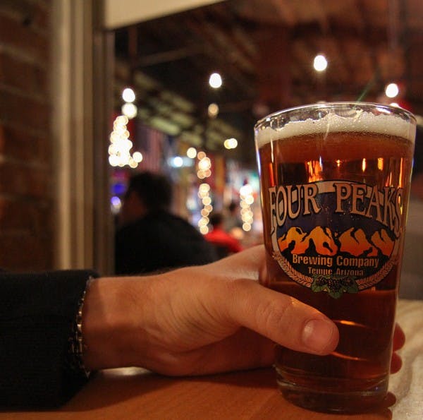 The third Four Peaks location opened in west Tempe and will serve all of the brewery's signature beers, but will pair them with food truck fare rather than the bar snacks listed on its full menu. (Photo by Vince Dwyer)