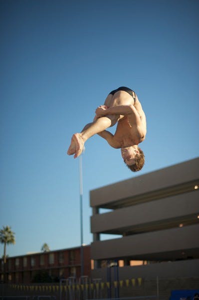 Title Defended: ASU junior and now two-time Pac-10 Champion Constantin Blaha works during practice on Jan. 13. Blaha, sophomore Riley McCormick and junior Rebecca Ejdervick all repeated as Pac-10 individual champions over the weekend. (Photo by Michael Arellano)
