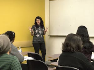 Natasha Murdock teaches a class on World Building in fiction, poetry, and creative nonfiction. Saturday, Jan. 28, 2017.
