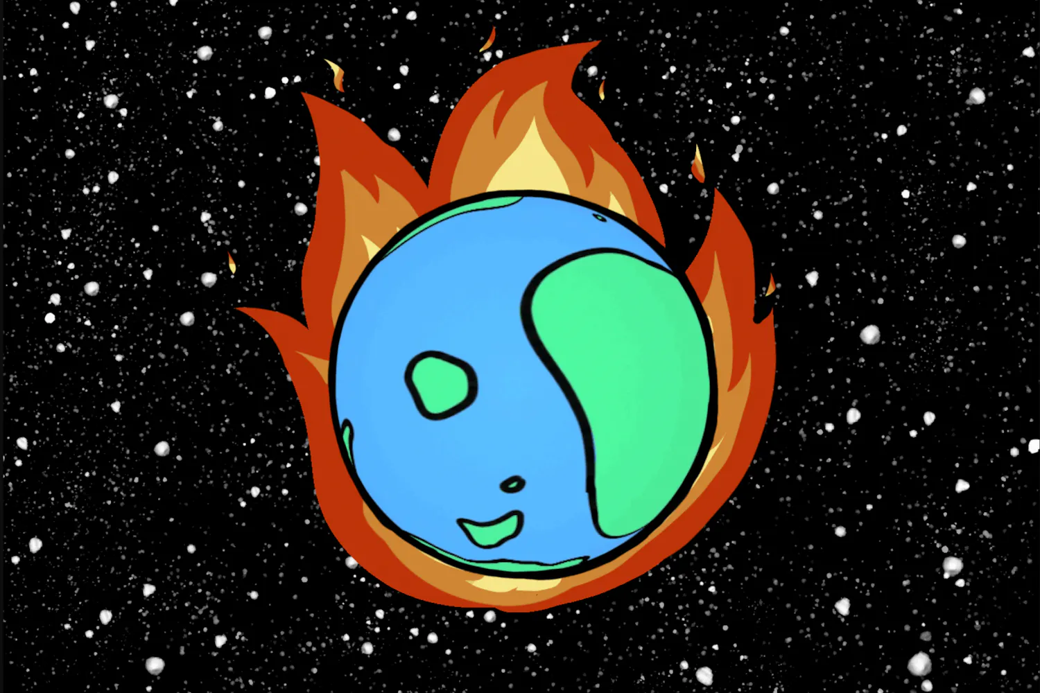 Globe on fire but at least its not a gif